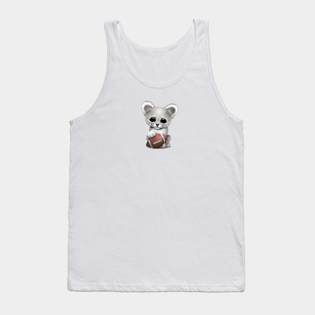 White Lion Cub Playing With Football Tank Top by jeffbartels